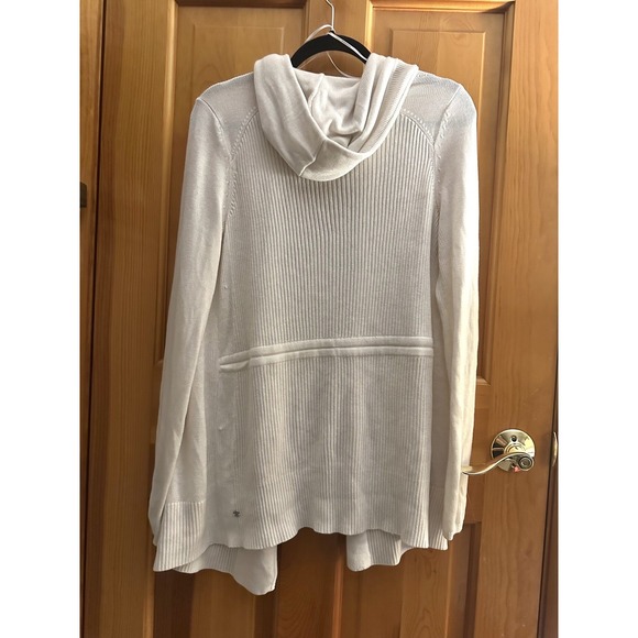 Lululemon Peace Of Mind Cardigan in Heathered White, Sz 4 Hooded, MSRP $138 - Picture 6 of 9